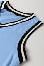 Myosotis Contrast Trim V Neck Sleeveless Mini Dress - Image 15