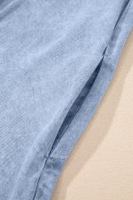 Beau Blue Ruffle Sleeve Button Down A-line Mini Denim Dress - Image 10