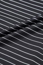 Black Stripe Ruffle Short Sleeve T Shirt Mini Dress - Image 12