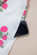 White Floral Print Loose Tiered Maxi Dress - Image 11