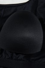 Black Asymmetric Ruffle Shoulder Ruched One Piece Swimsuit - Image 13