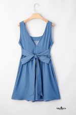 Myosotis Bowknot A-line Sleeveless Mini Dress - Image 4