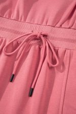 Mineral Red Terry Zipped Collar Sleeveless Drawstring Waist Mini Dress - Image 11