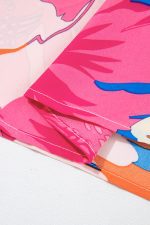 Pink Floral Print Flutter Sleeve Pockets Mini Dress - Image 7