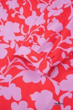 Red Floral 3/4 Sleeve Ruffle Hem Mini Dress - Image 5
