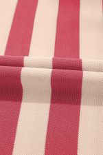 Pink Stripe Pocketed Collared V Neck Loose Fit Mini Dress - Image 13