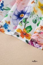 Sky Blue Vibrant Floral Print Cap Sleeve Mini Dress - Image 7