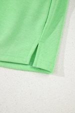 Light Green French Terry Drawstring Mini Skort with Pockets - Image 11