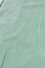 Green Stripe Frill Trim Pocket Button Up Mini Dress - Image 11