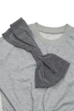 Gray Glitter Bow High Waist Sweatshirt Dress - Image 5