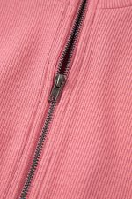 Mineral Red Terry Zipped Collar Sleeveless Drawstring Waist Mini Dress - Image 9