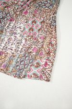 Apricot Floral Print Short Wide Sleeve Open Front Loose Kimono - Image 12