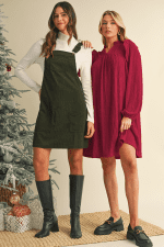 Vineyard Green Corduroy Front Pockets Overall Dress - Image 9