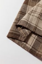 Beige Plaid Patchwork High Waist Sweatshirt Mini Dress - Image 12