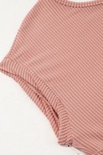 Dusty Pink Textured Patched Pocket Frilly Mini Dress - Image 11