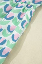 Green Floral Print Scallop Trim Pocket Mini Dress - Image 12