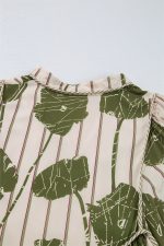Guacamole Green Abstract Print Striped V-Neck Mini Dress - Image 15