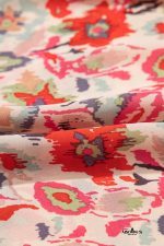 Multicolour Floral Print Frilled Neck Puff Sleeve High Waist Dress - Image 12