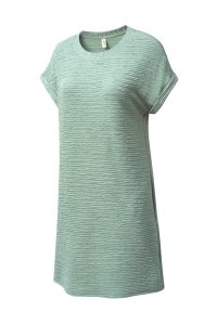 Grass Green Solid Color Textured Crinkle Mini T Shirt Dress - Image 13