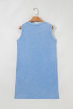 Beau Blue Mineral Wash Pocket Tank Mini Dress - Image 5