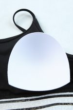 Black Leopard Print Spaghetti Strap Padded Wireless Bikini Set - Image 12