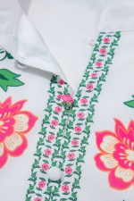 White Floral Print Loose Tiered Maxi Dress - Image 7