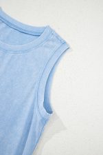 Beau Blue Mineral Wash Pocket Tank Mini Dress - Image 7