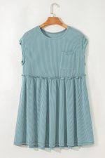 Canton Textured Patched Pocket Frilly Mini Dress - Image 7