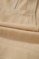 Parchment Side Buttons Sleeveless Overall Mini Dress - Image 9