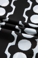 Black Abstract Print V Neck Puff Sleeve Mini Dress - Image 13