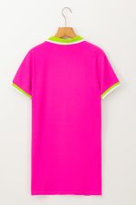 Rose Red Pop of Color Neckline T-shirt Dress - Image 6