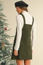 Vineyard Green Corduroy Front Pockets Overall Dress - Image 3