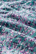 Blue Abstract Print Split V Neck Shirred High Waist Maxi Dress - Image 11