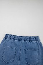 Ashleigh Blue Drawstring High Waist Casual Denim Shorts - Image 8