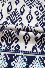 Blue Ethnic Print High Waist Wide Leg Loose Pants - Image 13