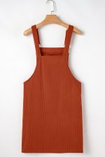Cinnamon Corduroy Front Pockets Overall Dress - Image 7