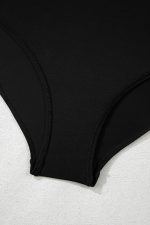 Black Side Tied Waist Square Neck Adjustable Straps A Line One Piece Swim Dress - Image 18