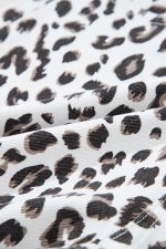 White Leopard Frayed Hem Denim Shorts - Image 11