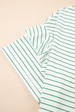 Green Stripe Ruffle Short Sleeve T Shirt Mini Dress - Image 10