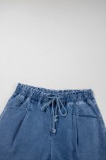 Ashleigh Blue Drawstring High Waist Casual Denim Shorts - Image 5