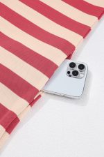 Pink Stripe Pocketed Collared V Neck Loose Fit Mini Dress - Image 12