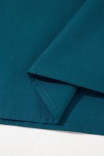 Blue Sapphire Puff Sleeve Pleated Pop of Color Neckline Dress - Image 8