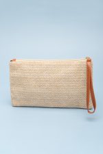 Oatmeal Braided Wrist Strap Zipper Large Capacity Clutch - Image 14