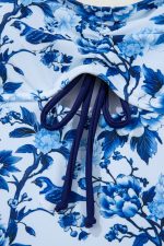 Blue Cutout Ruffle Spaghetti Strap One-Piece Swimwear - Image 6