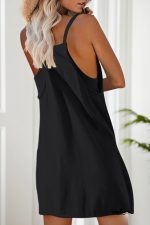 Black Athletics Sleeveless Mini Dress With Built in Shorts - Image 2