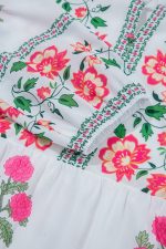 White Floral Print Loose Tiered Maxi Dress - Image 8