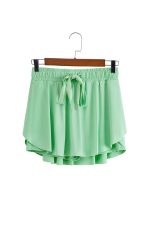 Light Green Drawstring High Waist Lined Tennis Skort - Image 14