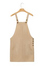 Parchment Side Buttons Sleeveless Overall Mini Dress - Image 15