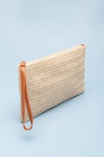 Oatmeal Braided Wrist Strap Zipper Large Capacity Clutch - Image 15