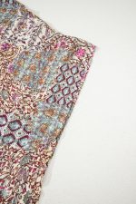 Apricot Floral Print Short Wide Sleeve Open Front Loose Kimono - Image 10
